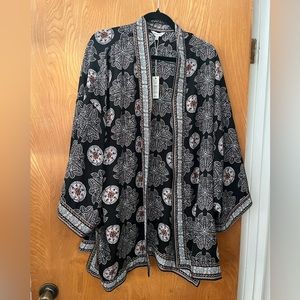 Max Studio medallion open front kimono 2X